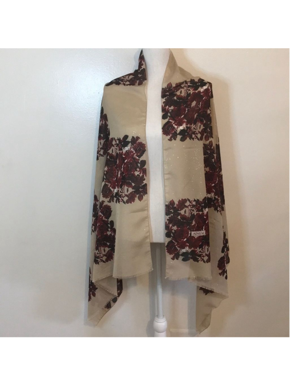 TAN FLORAL SCARF